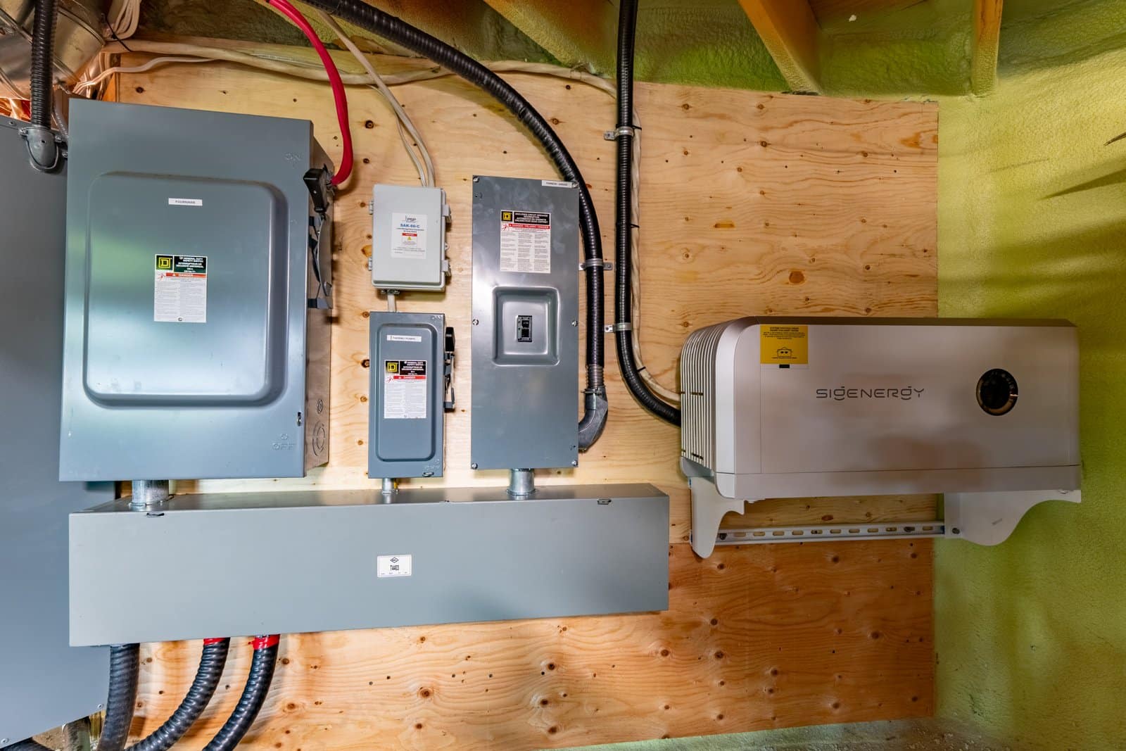 Onduleur hybride Sigenergy raccordé au panneau électrique d'une maison au Centre-du-Québec